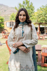 Motif Lawn Embroidered Suit