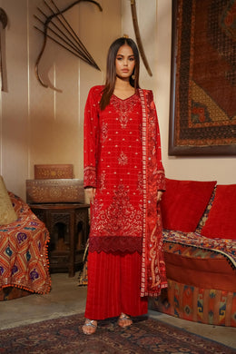 Motif Lawn Embroidered Suit