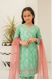 Motif Kids Lawn Embroidered Suit