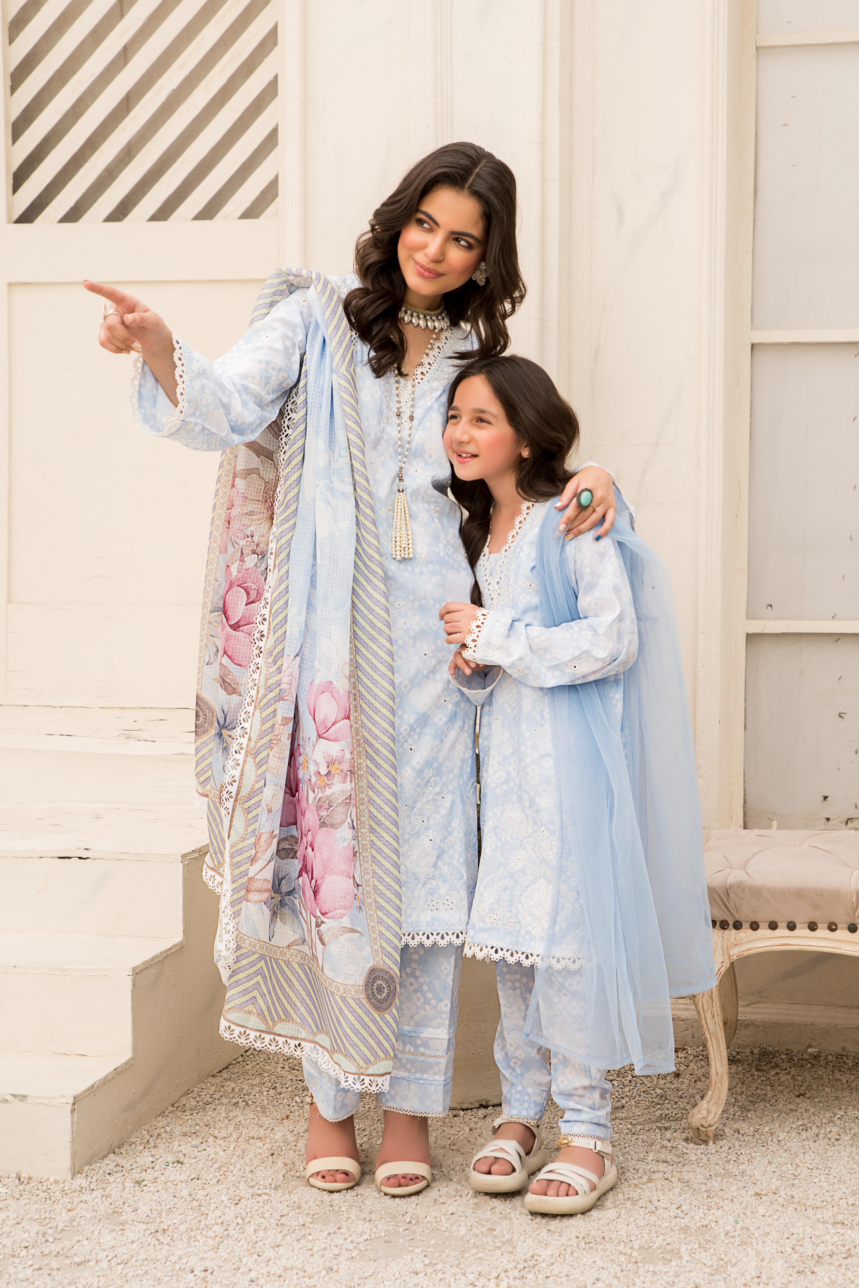 Motif Lawn Embroidered Suit