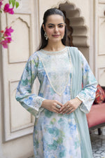Motif Lawn Embroidered Suit-010