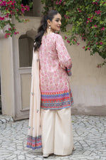 Motif Lawn Printed Suit-014