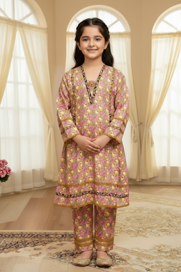 Motif Kids Lawn Printed Suit-25609 - Motif UK