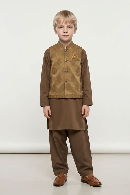 Motif Boys Waistcoat Suit-3633