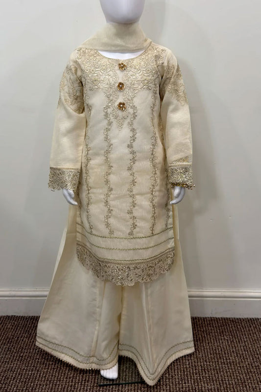 Motif Girls Cotton Embroidered Suit-676