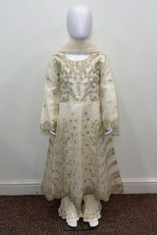 Motif Girls Organza Embroidered Suit-682