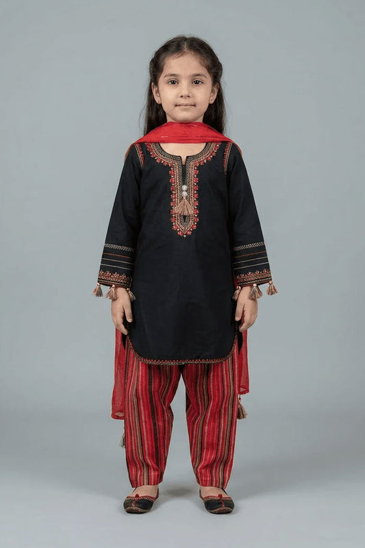 Motif Kids Embroidered Viscose Suit-711