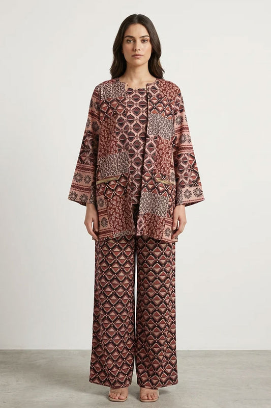 Motif Printed Co-ord Set-011
