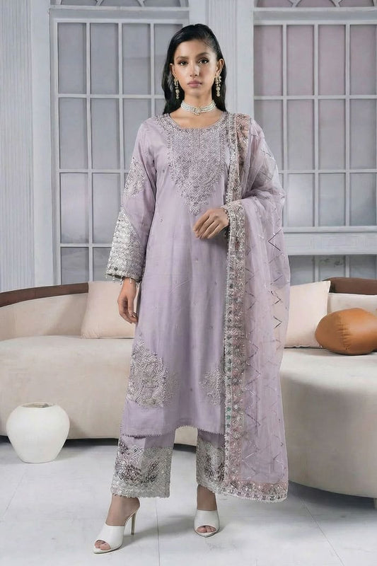 Motif Viscose Embroidered Suit-3961