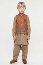 Motif Boys Waistcoat Suit-3609