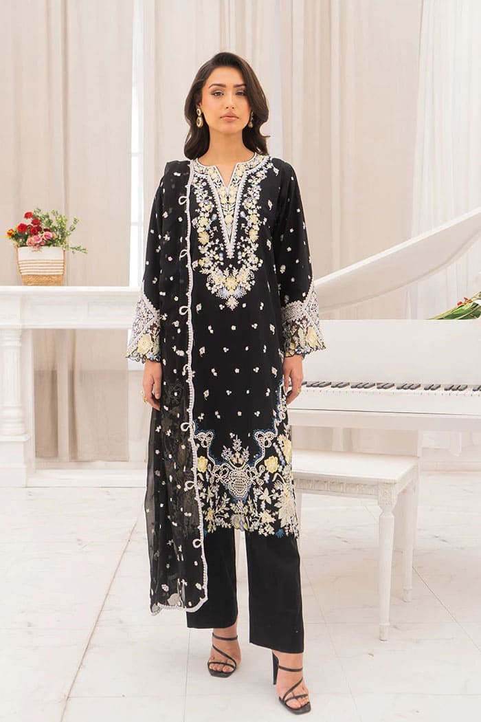 Motif Cambric Embroidered Suit-019