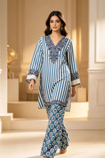 Motif Embroidered Cambric Suit-081