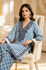Motif Embroidered Cambric Suit-081