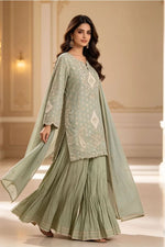 Motif Embroidered Jacquard Suit-4161