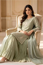 Motif Embroidered Jacquard Suit-4161