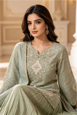 Motif Embroidered Jacquard Suit-4161