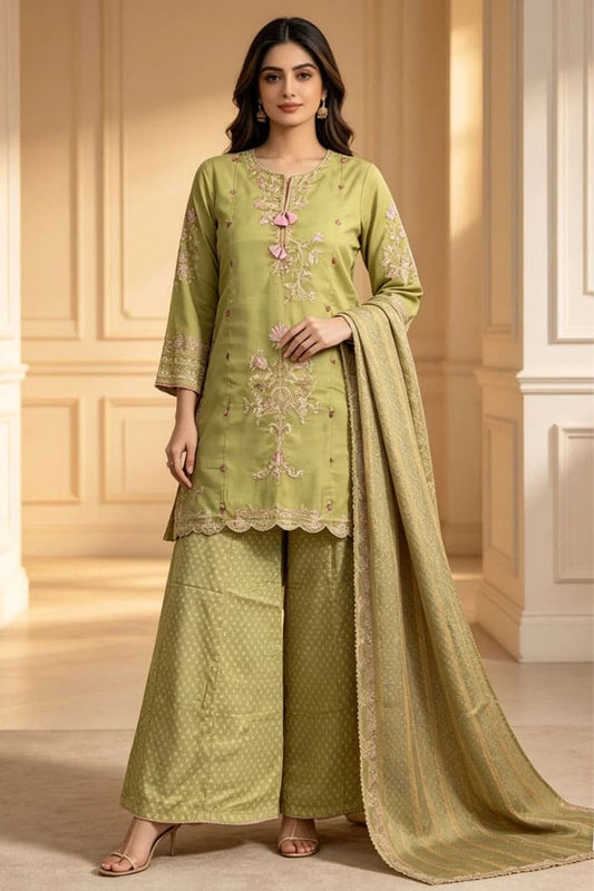 Motif Embroidered Lawn Suit-4153