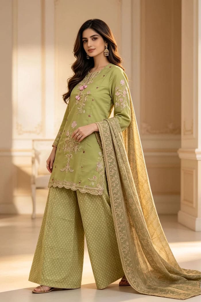 Motif Embroidered Lawn Suit-4153