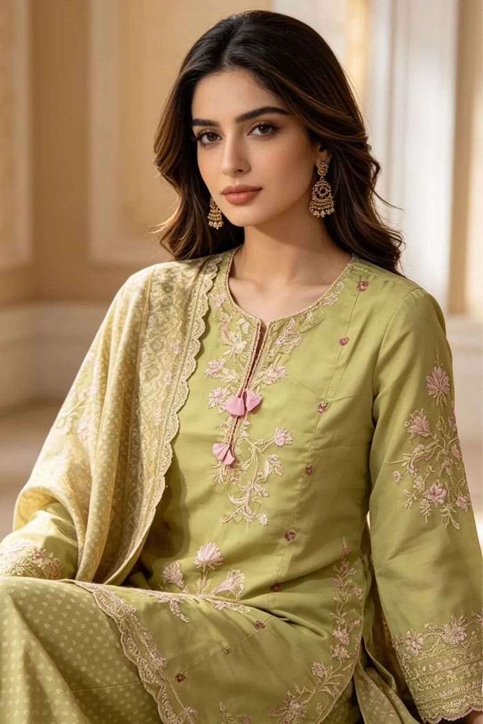 Motif Embroidered Lawn Suit-4153