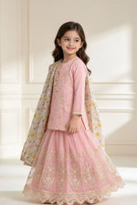 Motif Girls Embroidered suit-642