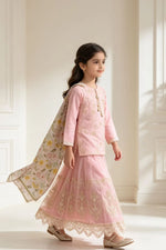 Motif Girls Embroidered suit-642