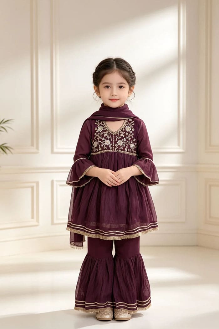 Motif Kids Embroidered Suit-26339