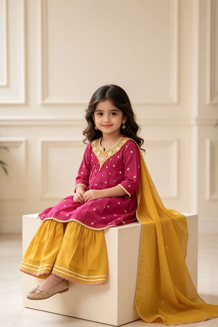 Motif Kids Embroidered Suit-26342