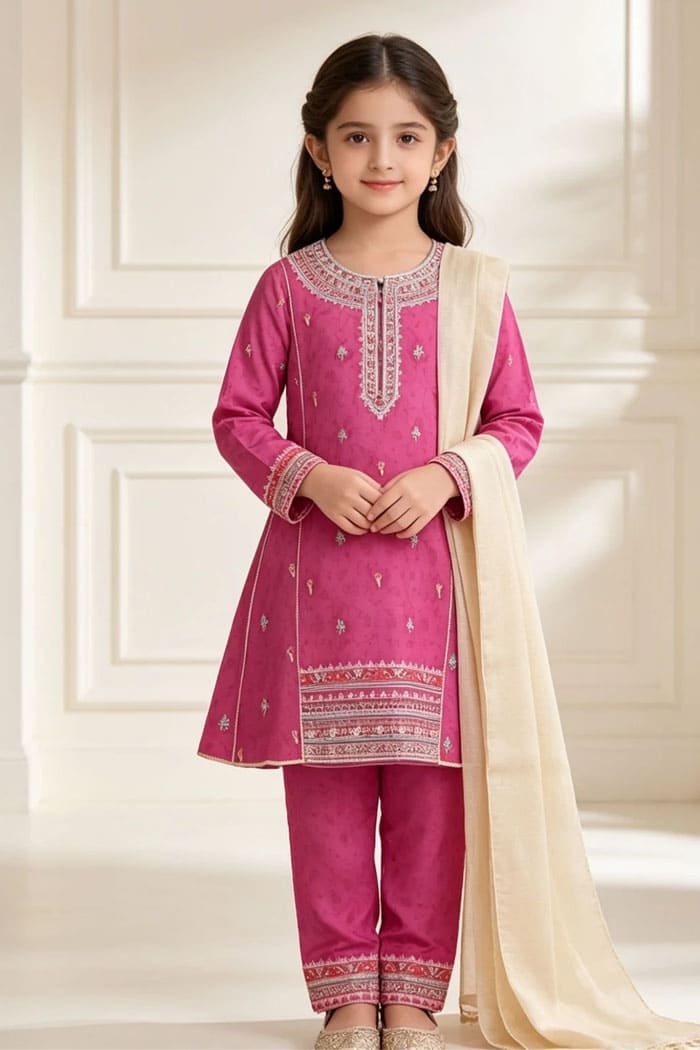 Motif Kids Embroidered Suit-26415
