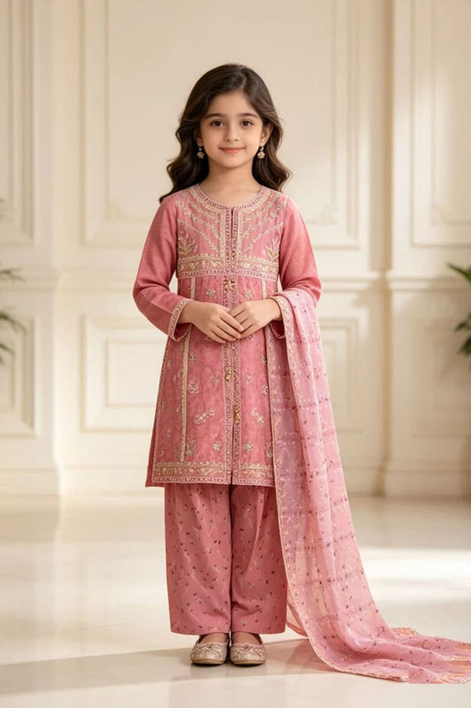 Motif Kids Embroidered Suit-26508