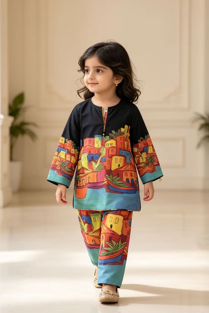 Motif Kids Printed Suit-26351