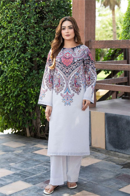 Motif Printed Lawn Co-Ord Set-003