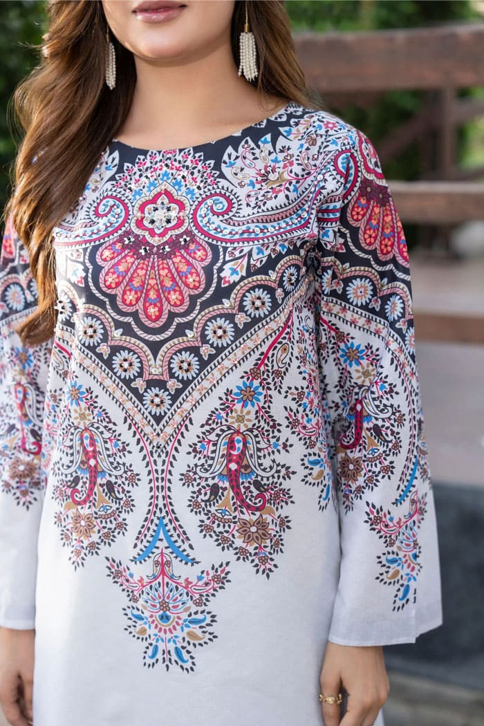Motif Printed Lawn Co-Ord Set-003