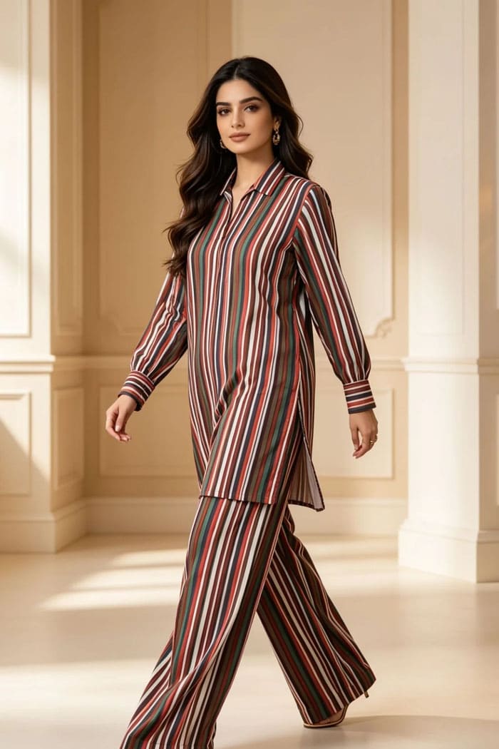 Motif Printed Lawn Co-Ord Set-4107