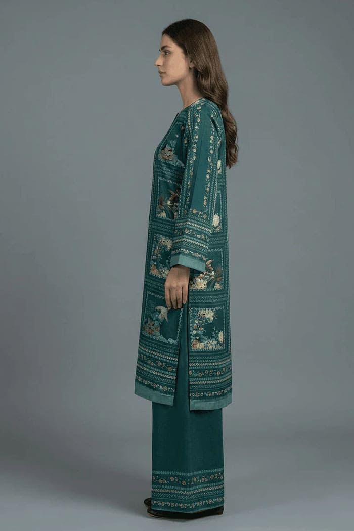 Motif Silk Printed Co-ord Set-055