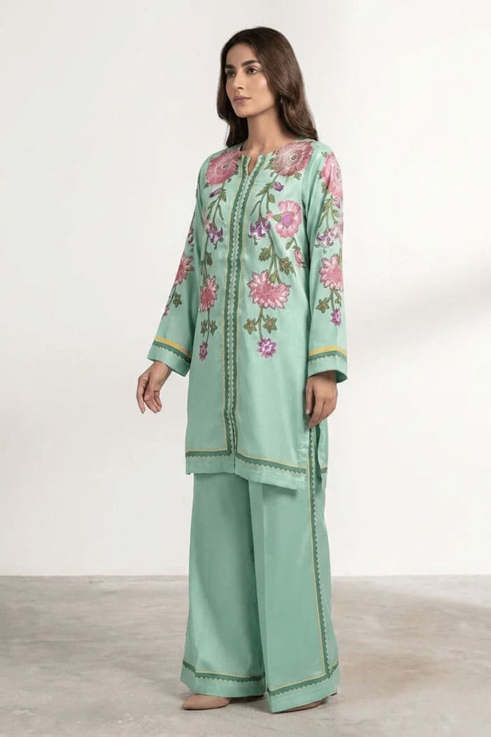 Motif Silk Printed Co-ord Set-063