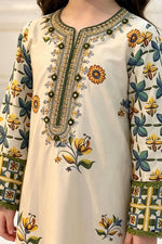 Motif Girls Printed EMB suit-066