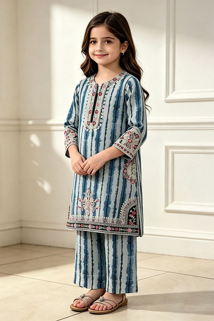 Motif Girls Printer EMB suit-068