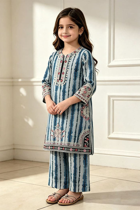 Motif Girls Printer EMB suit-068