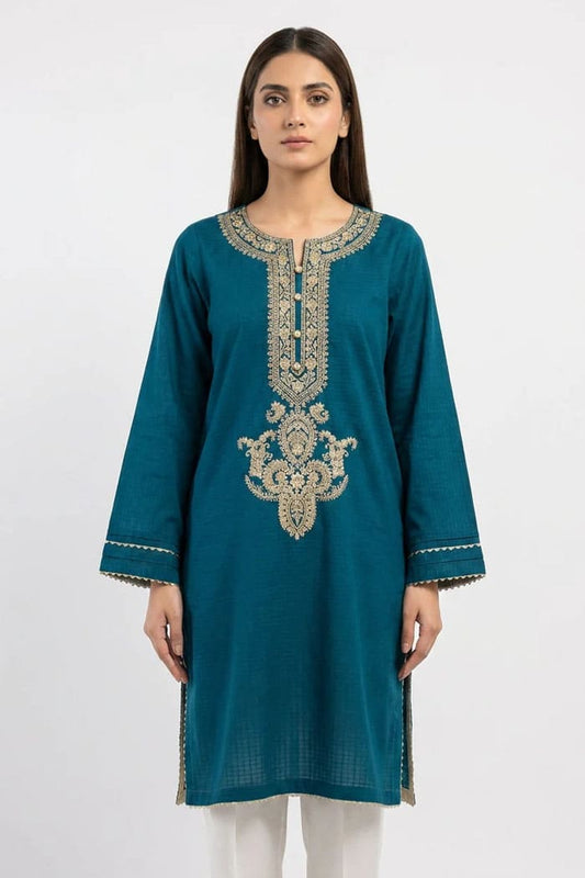 Motif Solid Embroidered Kurta-069
