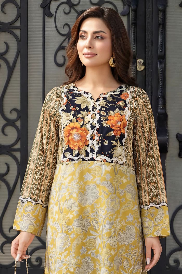 Motif Cambric Embroidered Co-Ord Set-005