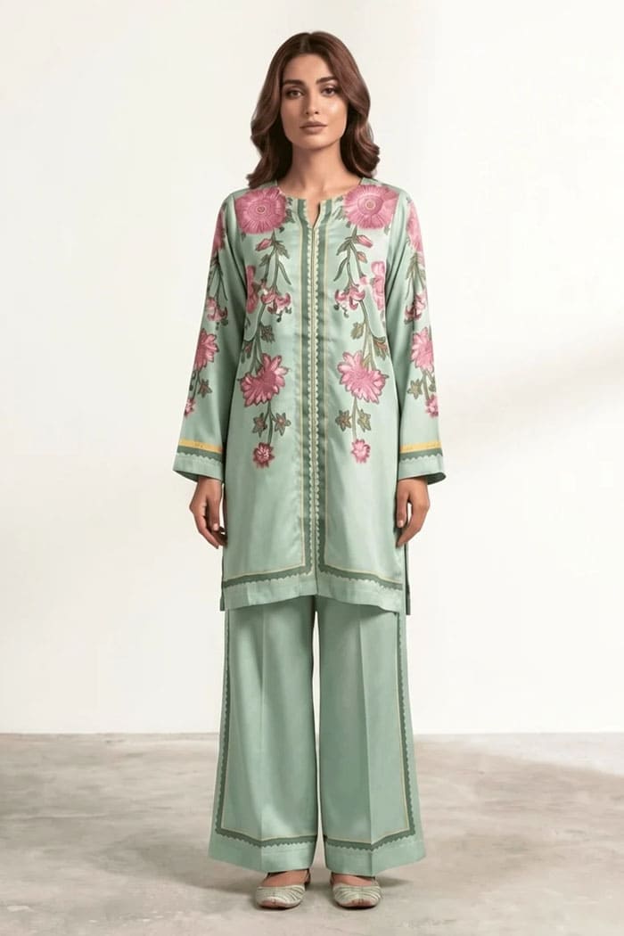 Motif Silk Printed Co-ord Set-063