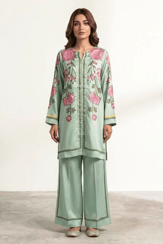 Motif Silk Printed Co-ord Set-063