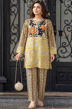 Motif Cambric Embroidered Co-Ord Set-005