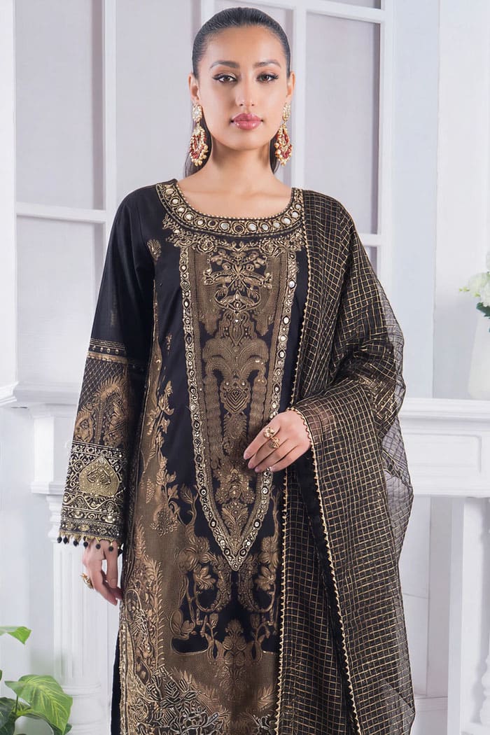 Motif Jacquard Embroidered Suit-3997