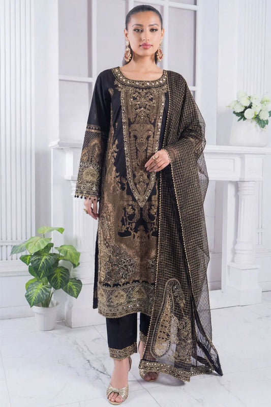 Motif Jacquard Embroidered Suit-3997