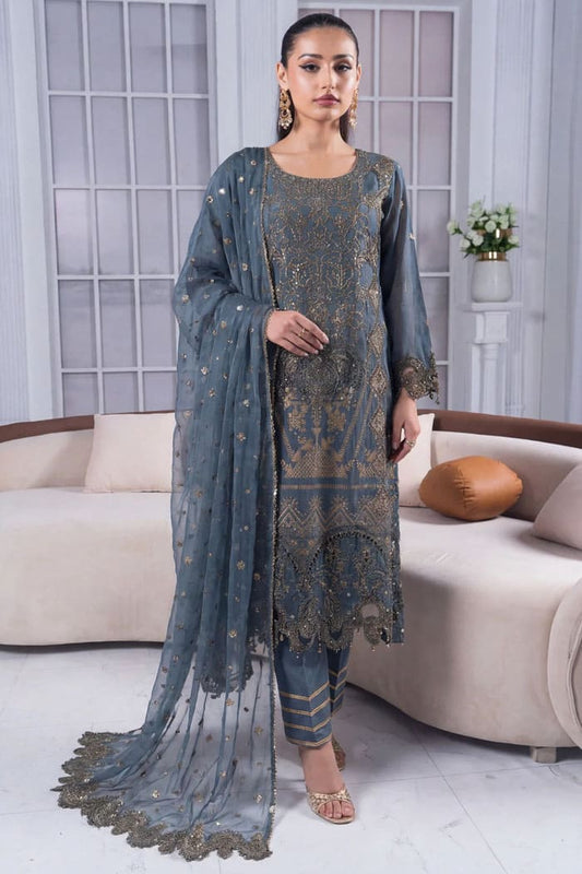 Motif Jacquard Embroidered Suit-3996