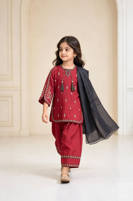Motif Kids Embroidered Suit-26402