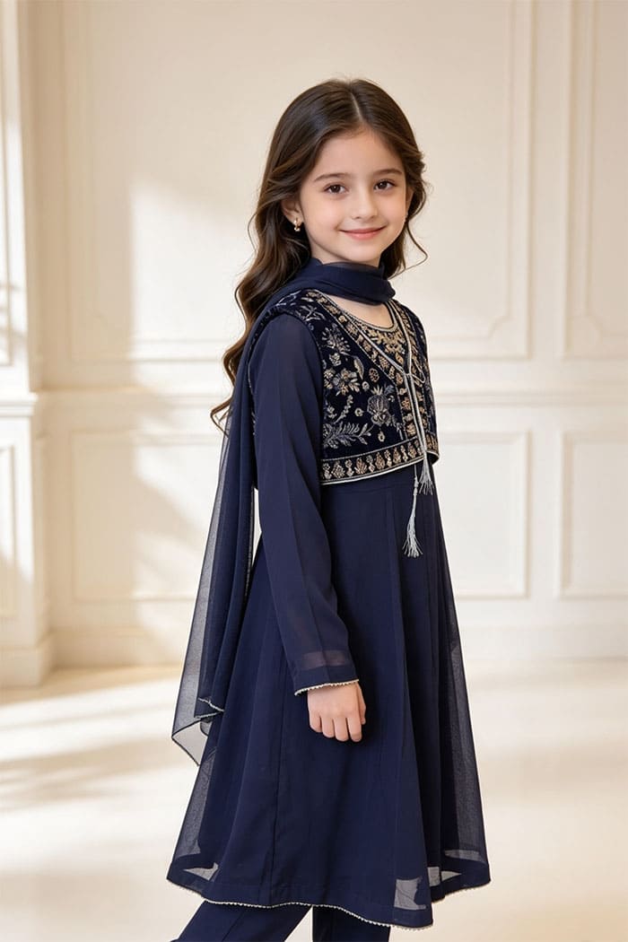Motif Kids Embroidered Suit-037