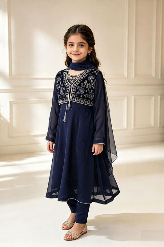 Motif Kids Embroidered Suit-037