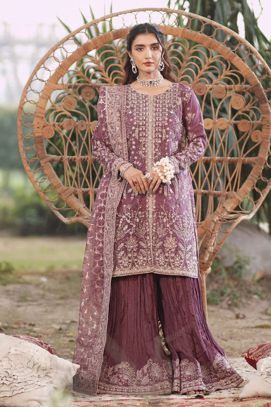 Motif Organza Embroidered Suit-009